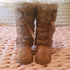 JustFab faux fur boots